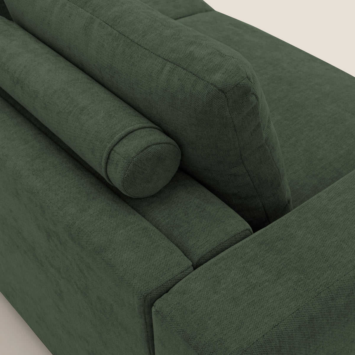 Freia Divano letto minimal materasso h15 cm con morbidi schienali in tessuto impermeabile T14 verde - divitt.sbs