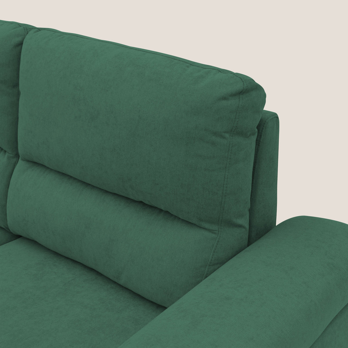 Minerva divano con pouf estraibile poggiapiedi in tessuto morbido impermeabile T02 verde - divitt.sbs