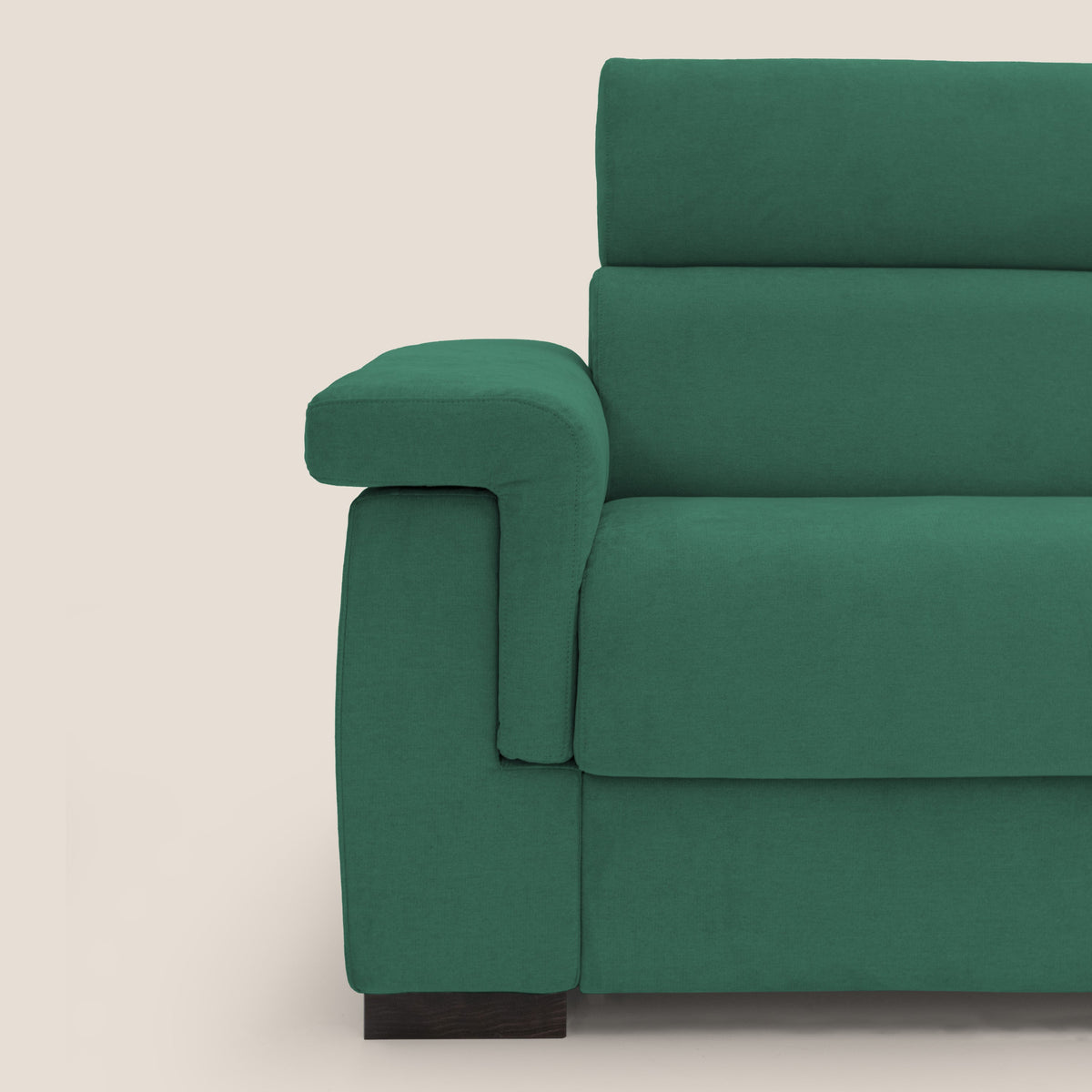 Bjorn divano letto sfoderabile con materasso H18 cm e poggiatesta reclinabili in tessuto impermeabile T02 verde - divitt.sbs
