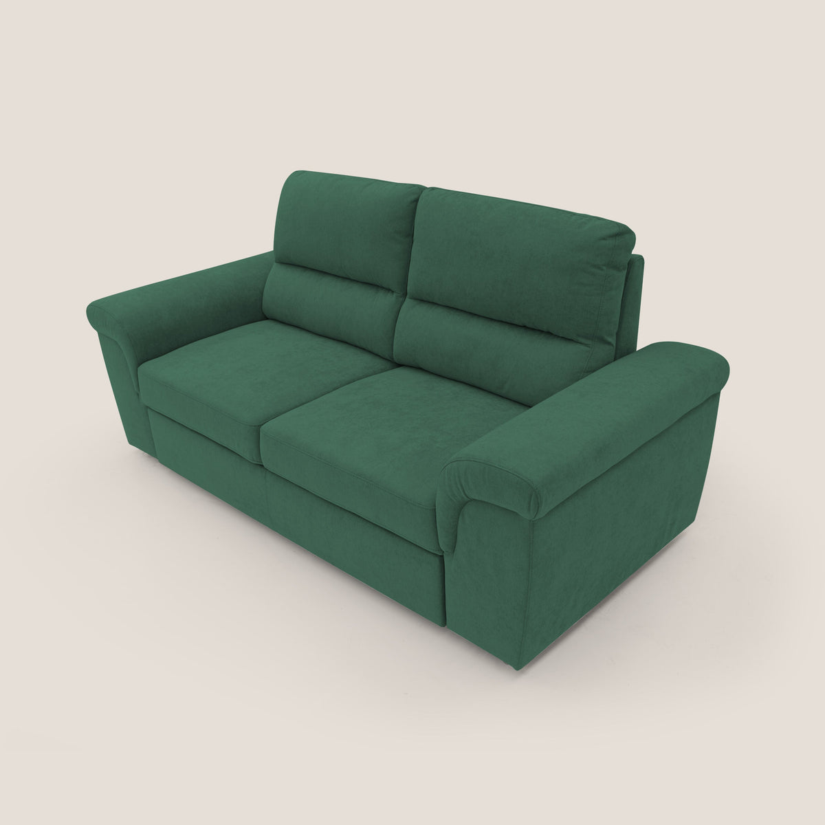 Minerva divano con pouf estraibile poggiapiedi in tessuto morbido impermeabile T02 verde - divitt.sbs