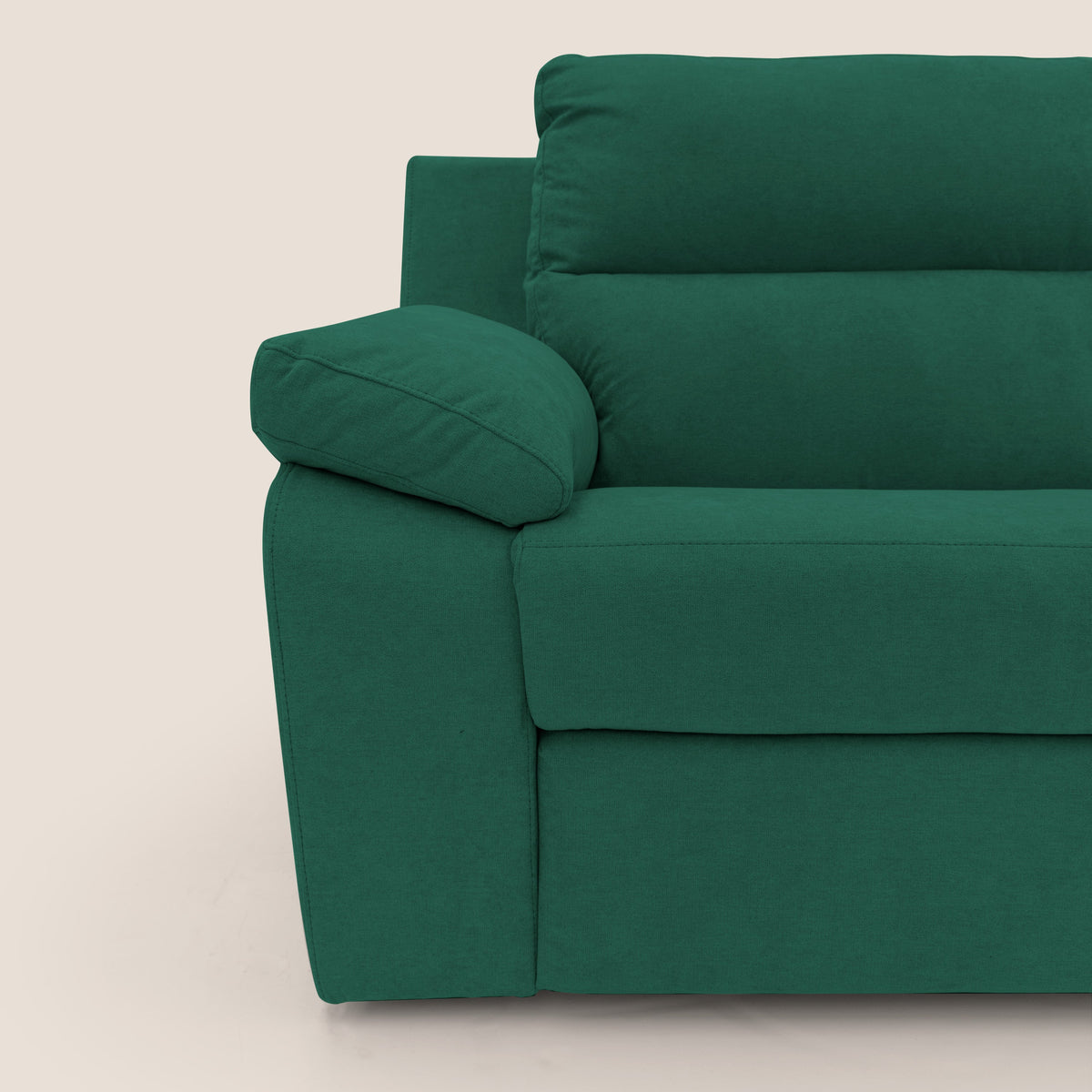Romeo Divano relax con recliner elettrico in morbido tessuto impermeabile T02 verde - divitt.sbs