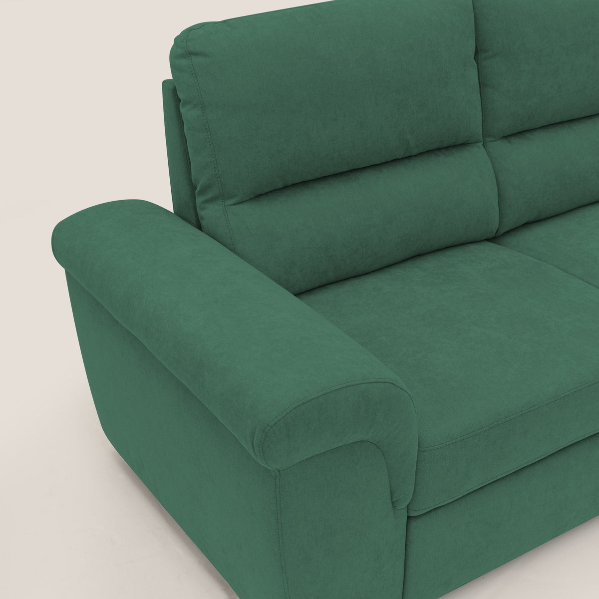 Minerva divano con pouf estraibile poggiapiedi in tessuto morbido impermeabile T02 verde - divitt.sbs