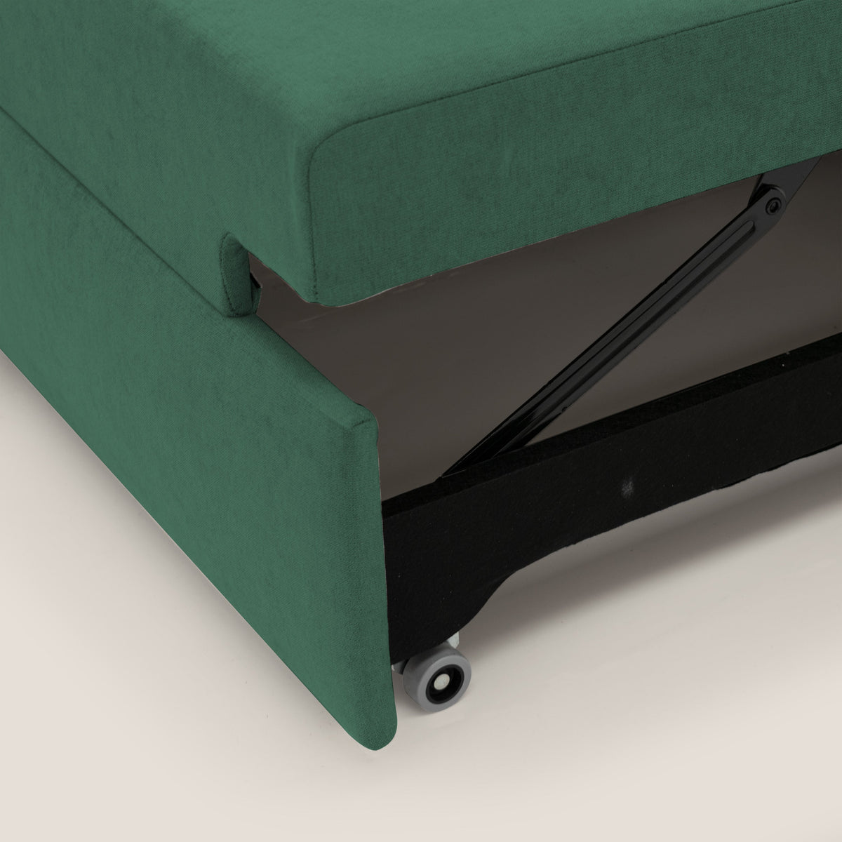 Minerva divano con pouf estraibile poggiapiedi in tessuto morbido impermeabile T02 verde - divitt.sbs