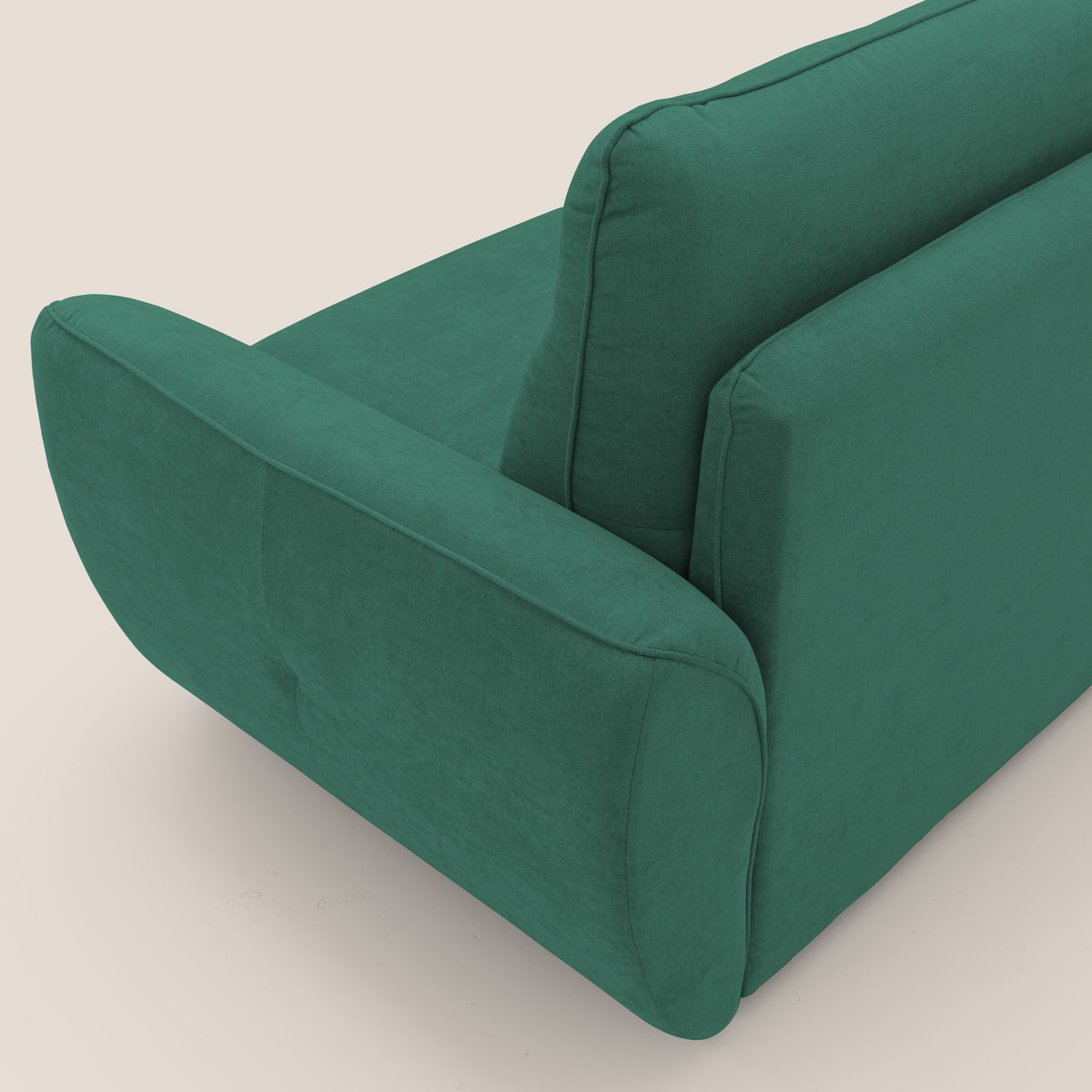 Zeus Divano letto scandinavo con schienale alto in tessuto impermeabile T02 verde - divitt.sbs