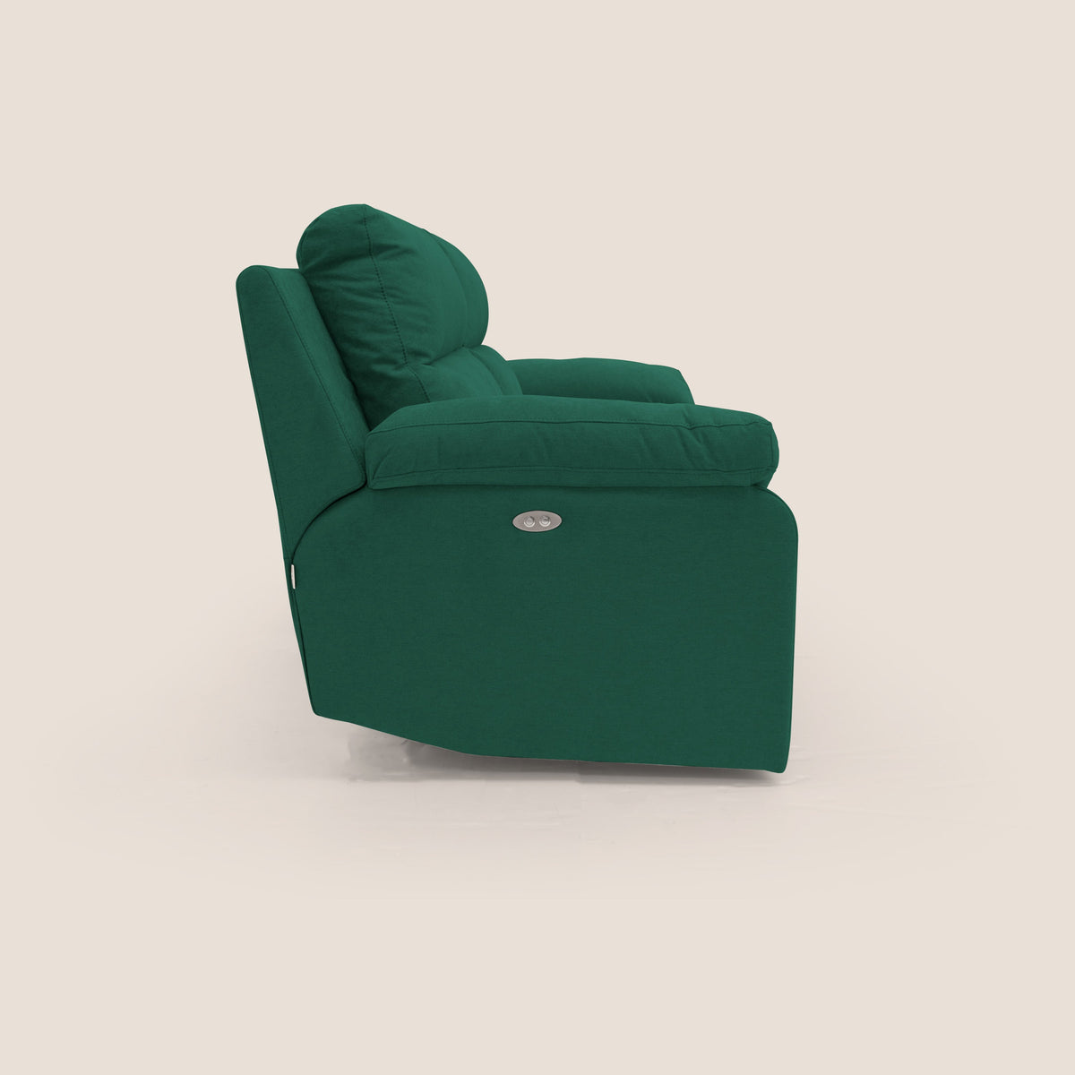 Romeo Divano relax con recliner elettrico in morbido tessuto impermeabile T02 verde - divitt.sbs