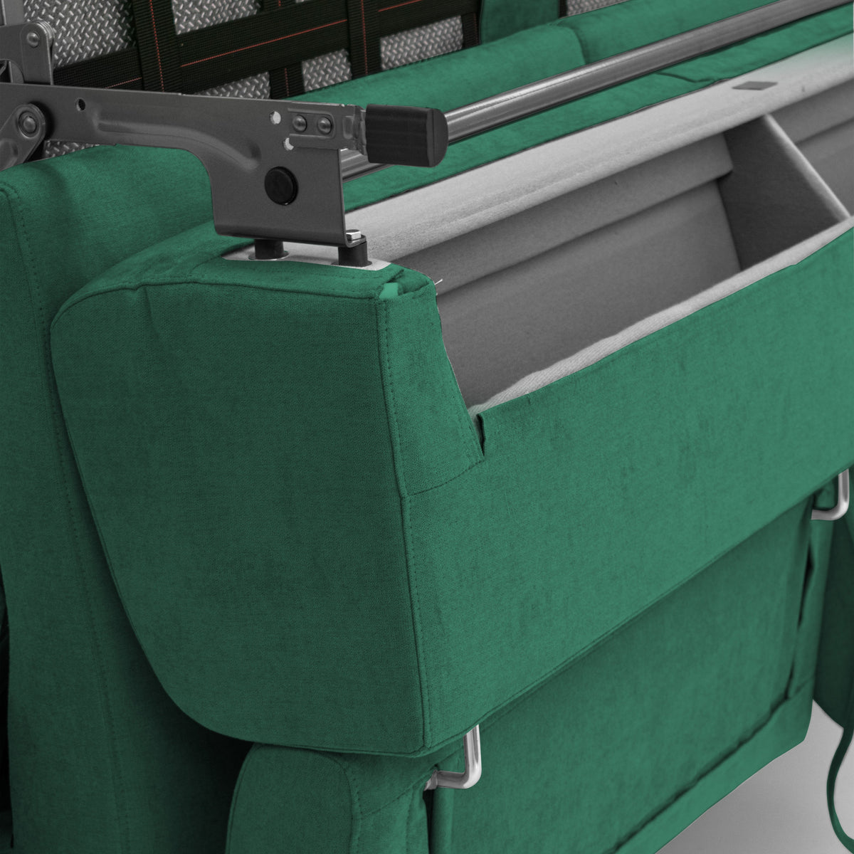 Bjorn divano letto sfoderabile con materasso H18 cm e poggiatesta reclinabili in tessuto impermeabile T02 verde - divitt.sbs