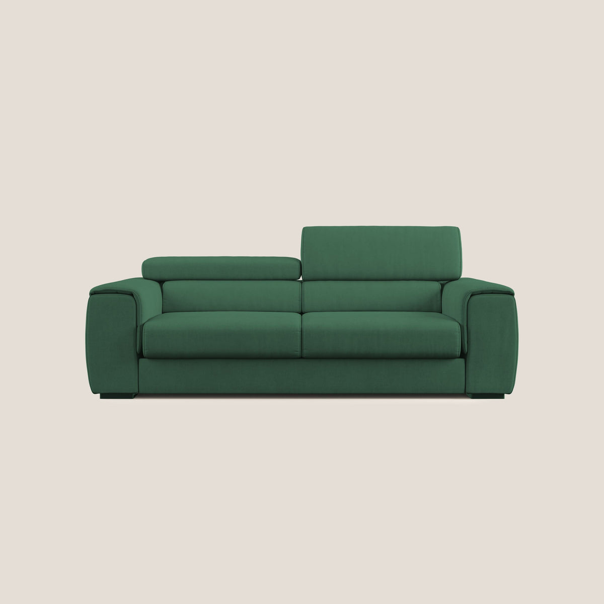 Zeno Divano con pouf estraibile poggiapiedi in tessuto morbido impermeabile T02 verde - divitt.sbs