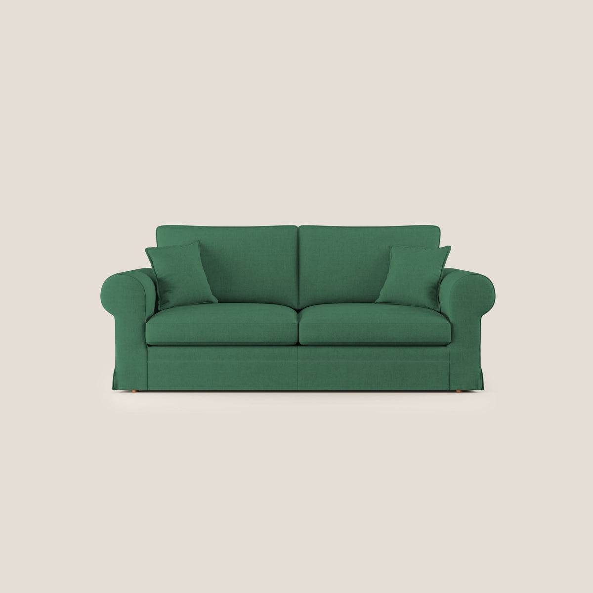 Lady divano classico in piuma d'oca realizzato con tessuto impermeabile T02 verde - divitt.sbs