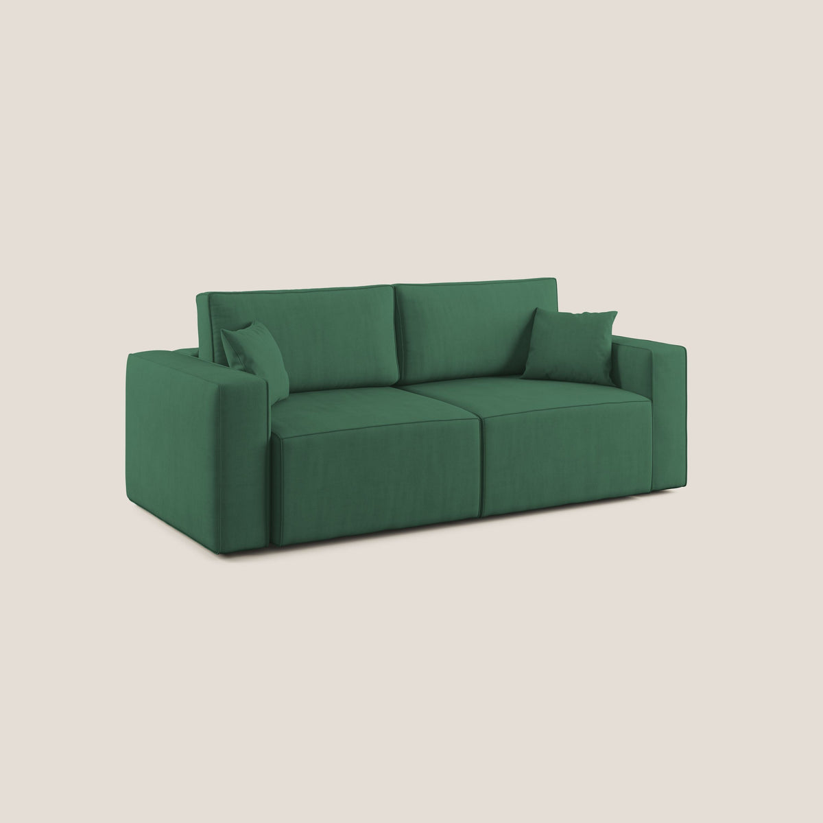 Morfeo divano con sedute estraibili in morbido tessuto impermeabile T02 verde - divitt.sbs