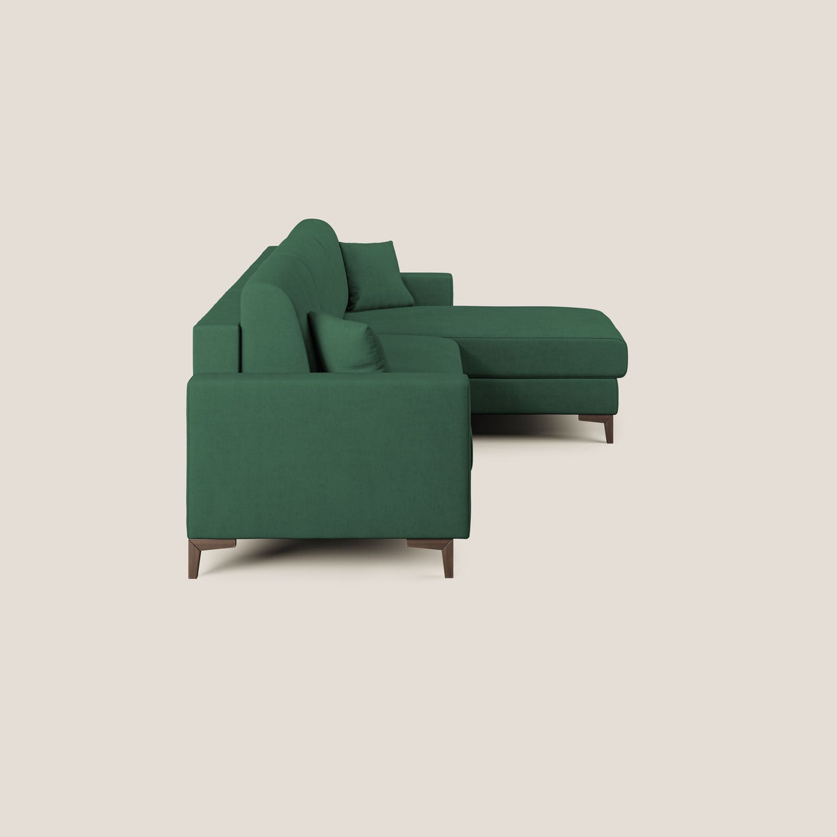 Kafka divano letto angolare in morbido tessuto impermeabile T02 verde - divitt.sbs