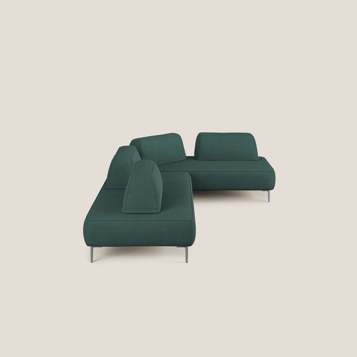 Newton divano angolare modulare con schienali movibili T07 verde - divitt.sbs