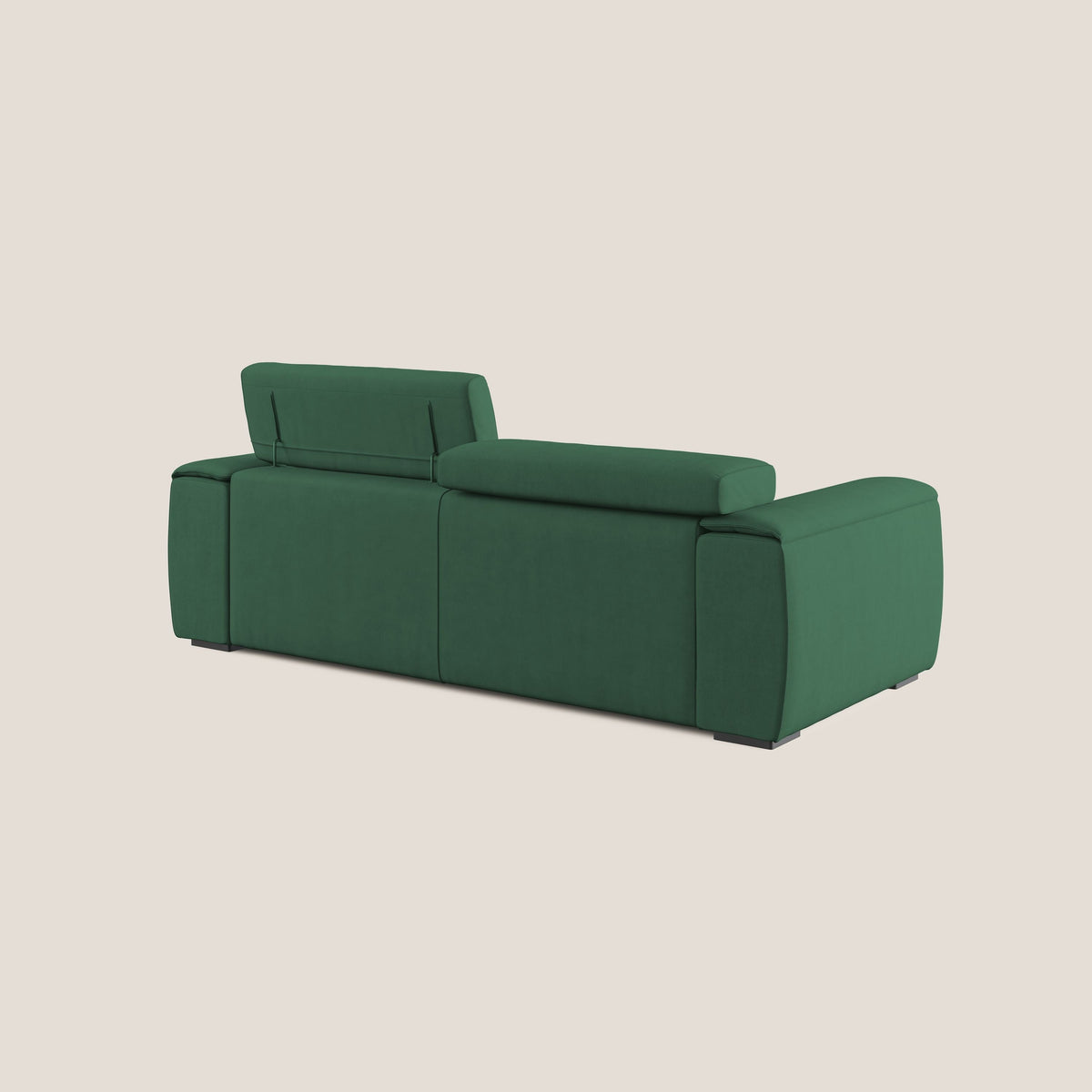Zeno Divano con pouf estraibile poggiapiedi in tessuto morbido impermeabile T02 verde - divitt.sbs