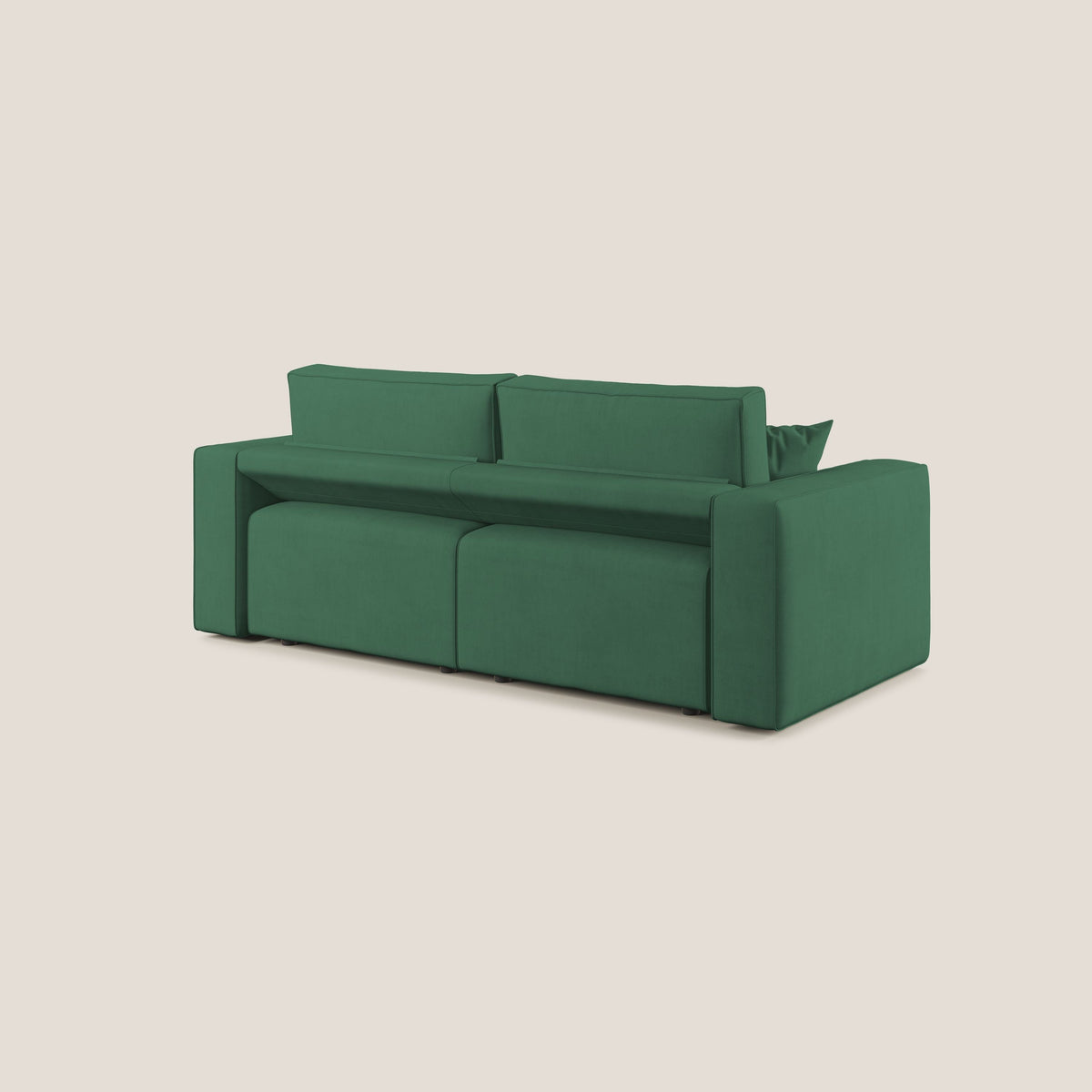 Morfeo divano con sedute estraibili in morbido tessuto impermeabile T02 verde - divitt.sbs