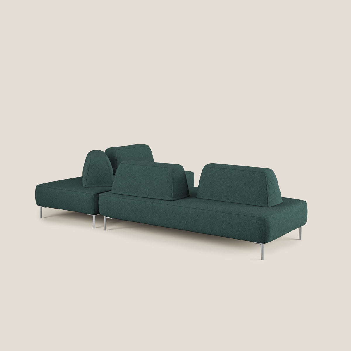 Newton divano angolare modulare con schienali movibili T07 verde - divitt.sbs