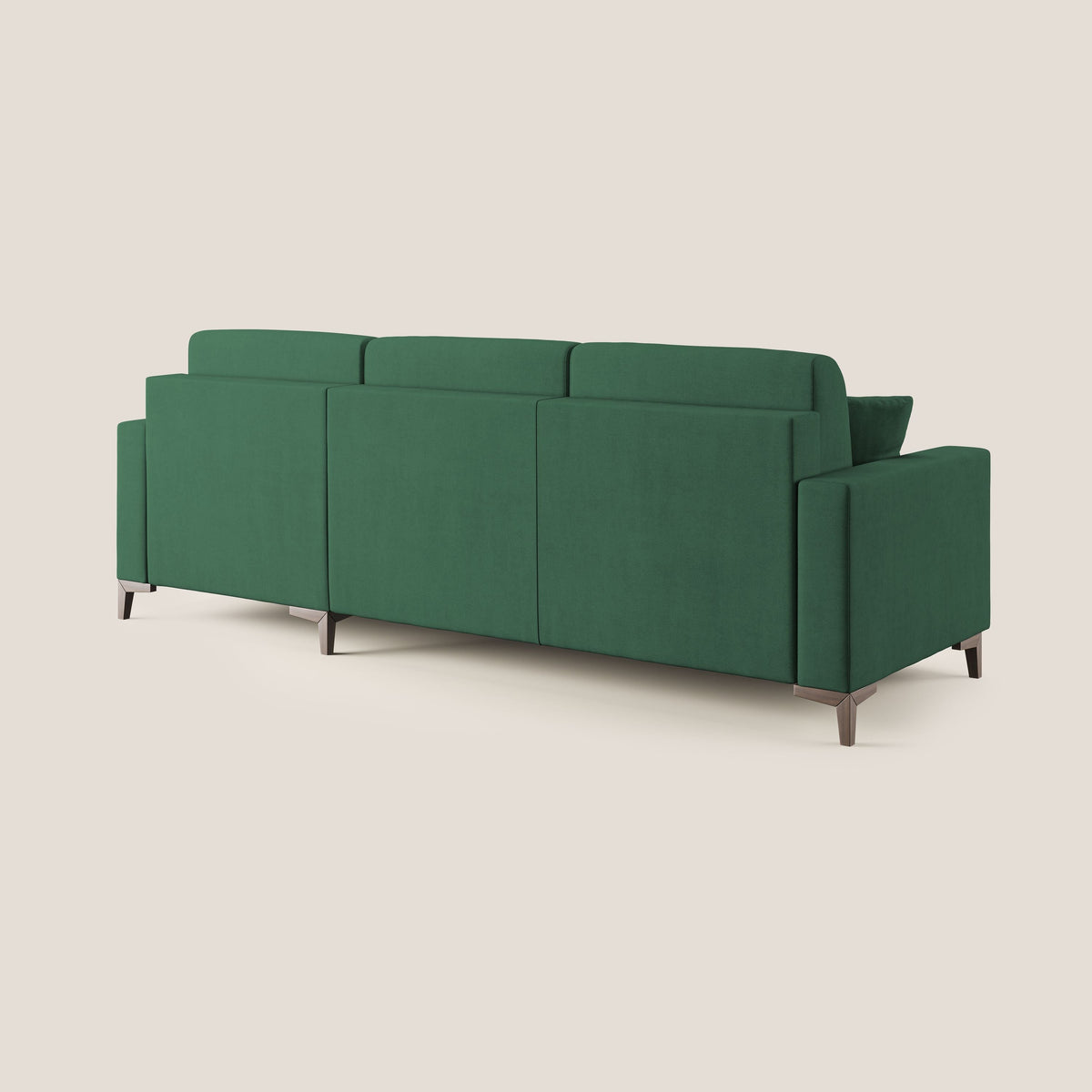 Kafka divano letto angolare in morbido tessuto impermeabile T02 verde - divitt.sbs