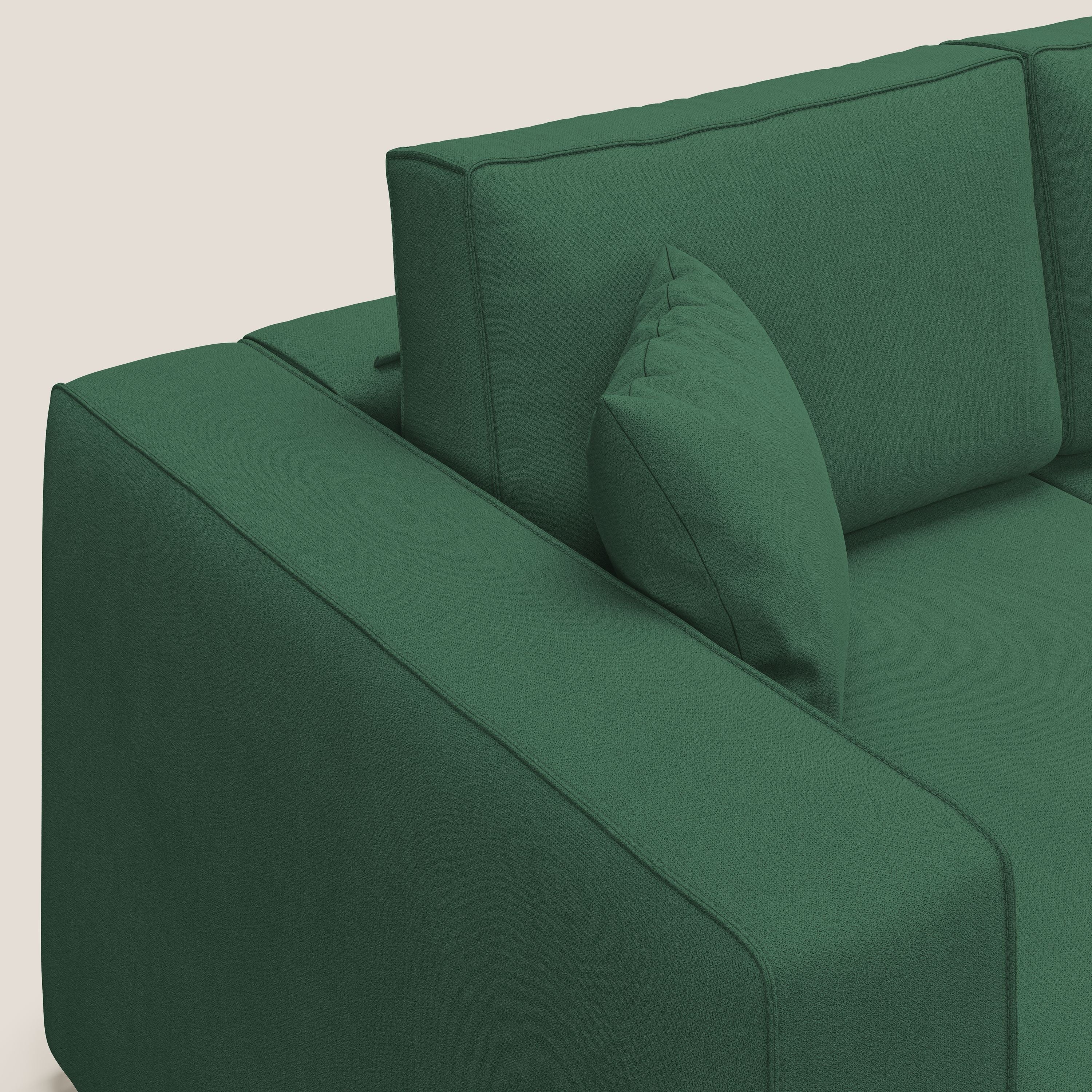 Morfeo divano con 3 sedute estraibili in morbido tessuto impermeabile T02 verde - divitt.sbs