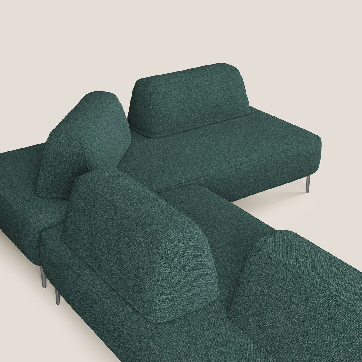 Newton divano angolare modulare con schienali movibili T07 verde - divitt.sbs