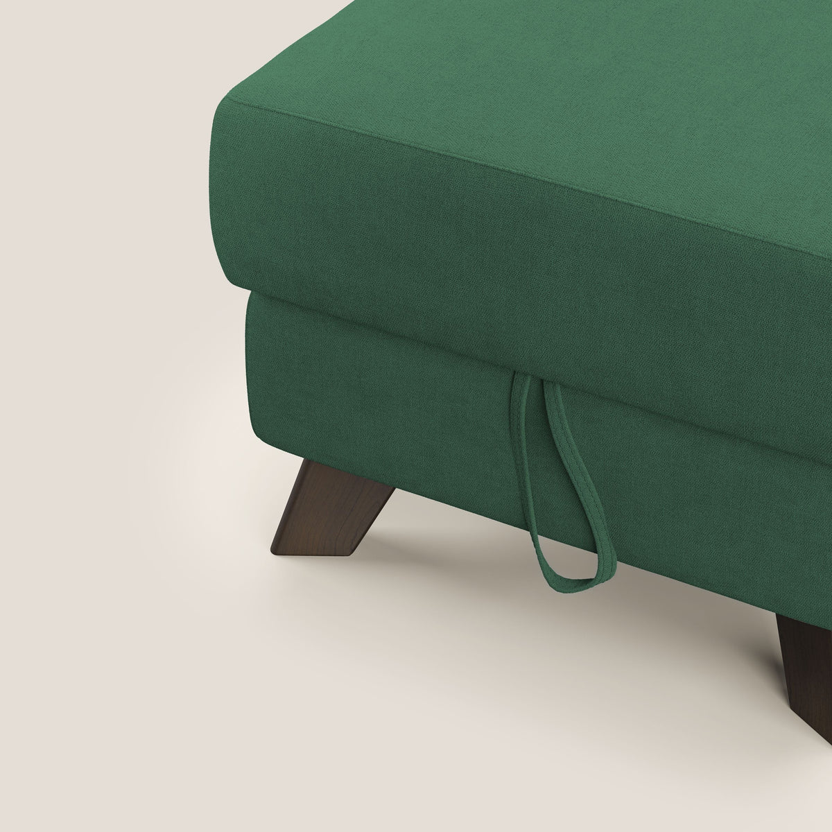 Moon Pouf contenitore e piedini alti in tessuto morbido impermeabile T02 verde - divitt.sbs