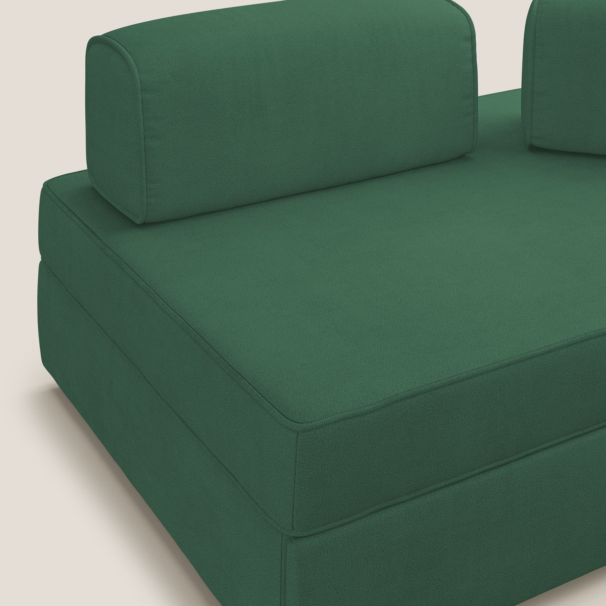 Liberty divano con pouf estraibile e schienali movibili in tessuto morbido impermeabile T02 verde - divitt.sbs