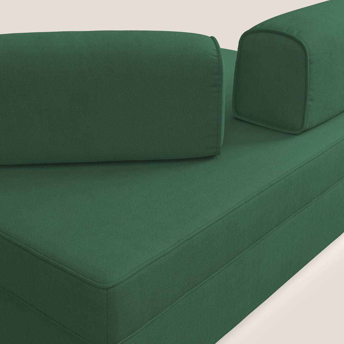 Liberty divano con pouf estraibile e schienali movibili in tessuto morbido impermeabile T02 verde - divitt.sbs