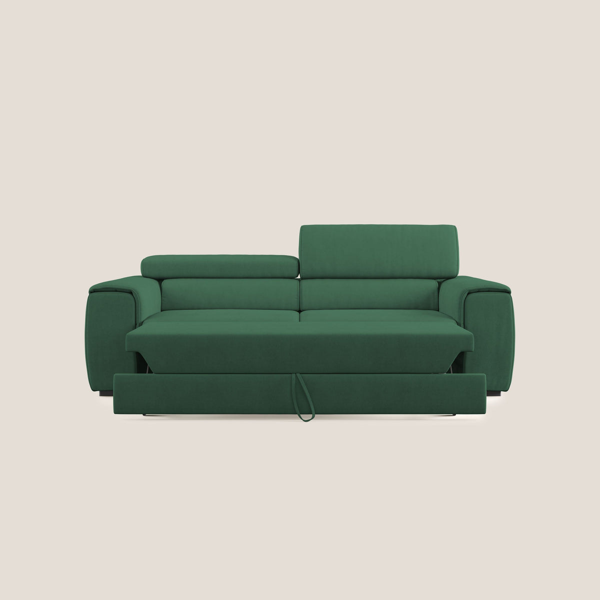 Zeno Divano con pouf estraibile poggiapiedi in tessuto morbido impermeabile T02 verde - divitt.sbs