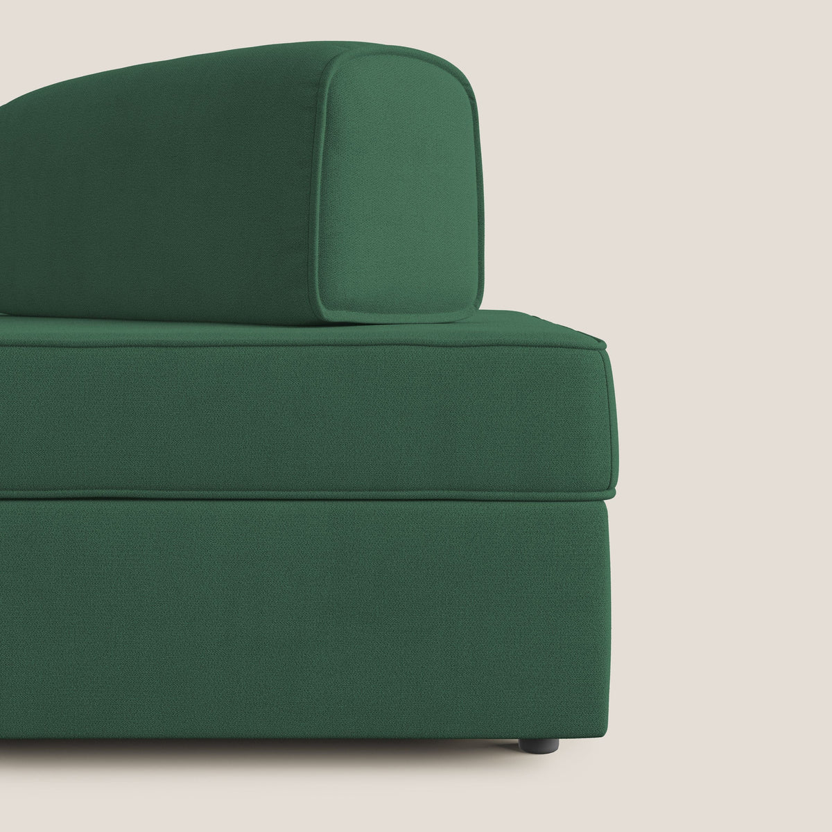 Liberty divano con pouf estraibile e schienali movibili in tessuto morbido impermeabile T02 verde - divitt.sbs