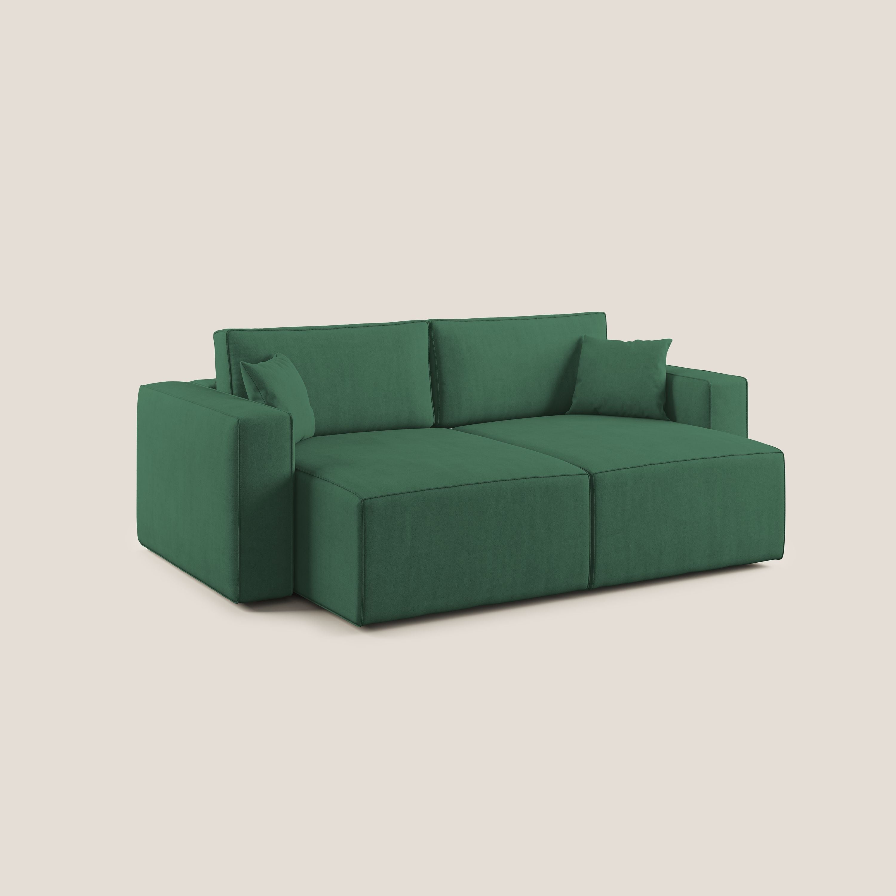 Morfeo divano con sedute estraibili in morbido tessuto impermeabile T02 verde - divitt.sbs