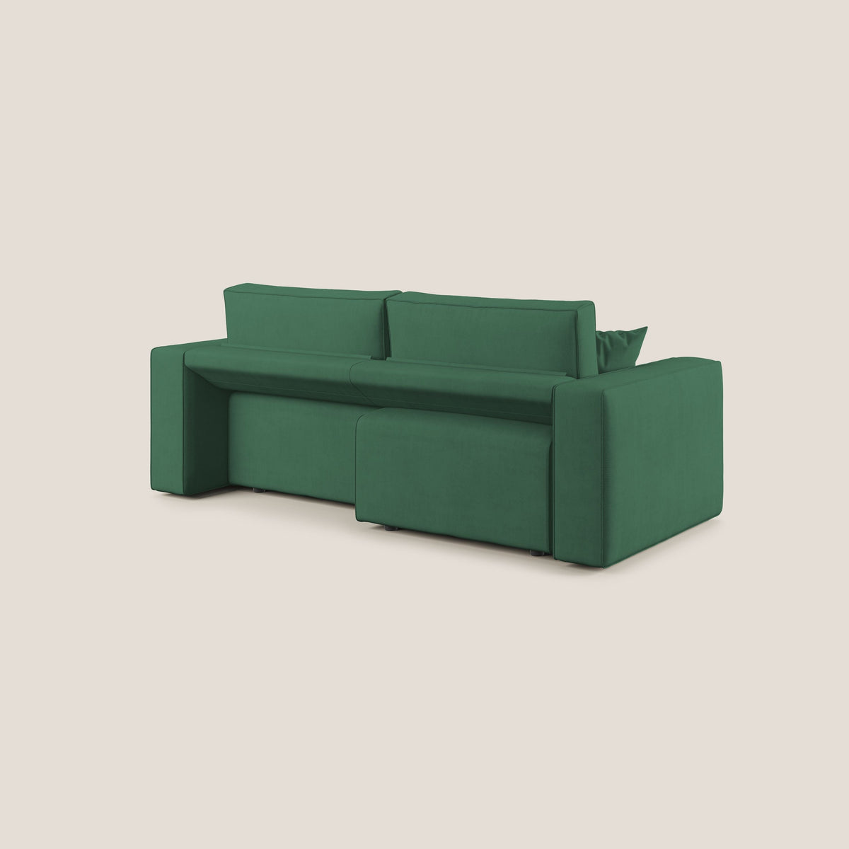 Morfeo divano con sedute estraibili in morbido tessuto impermeabile T02 verde - divitt.sbs