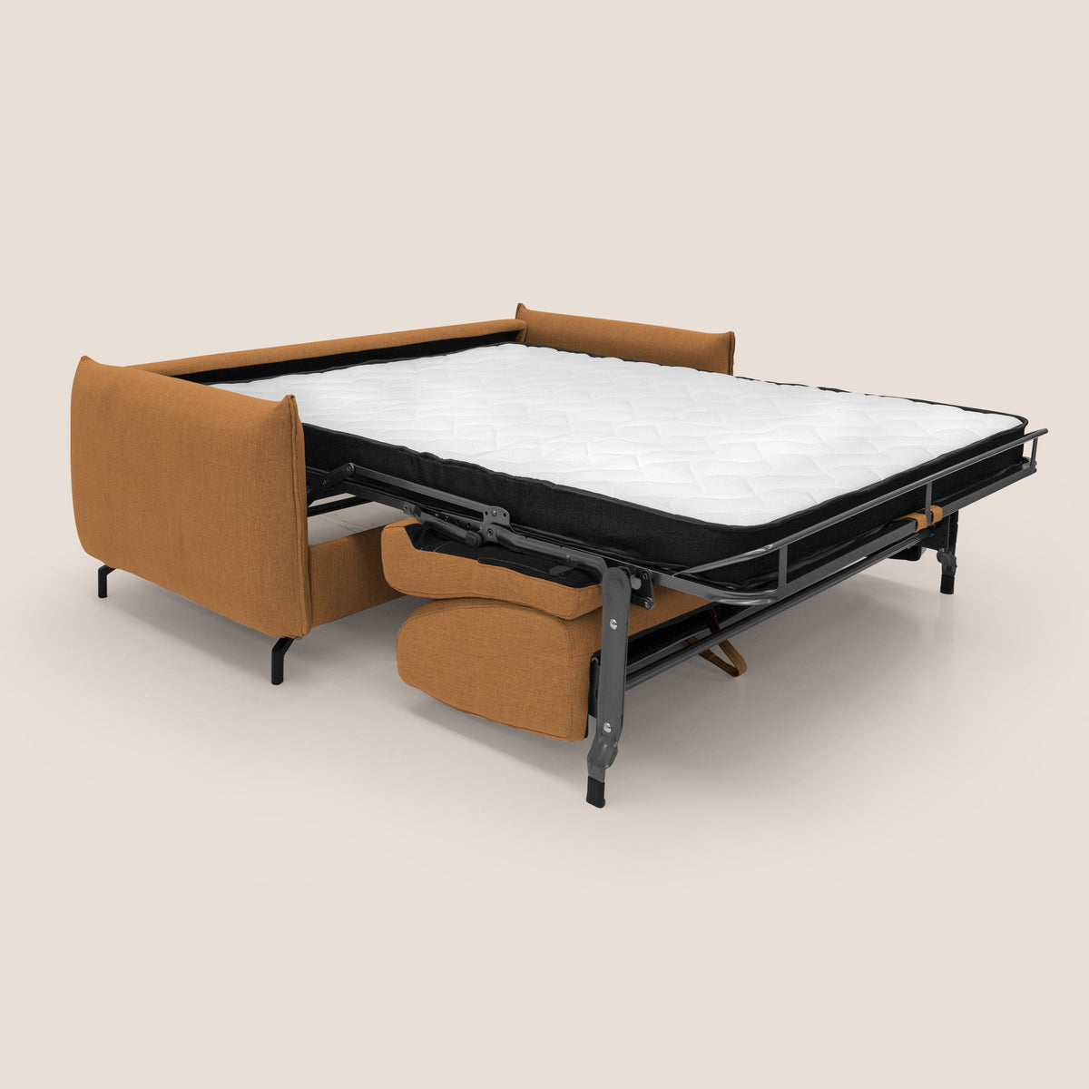 Scarlet divano letto in tessuto misto cotone impermeabile T19 arancio - divitt.sbs