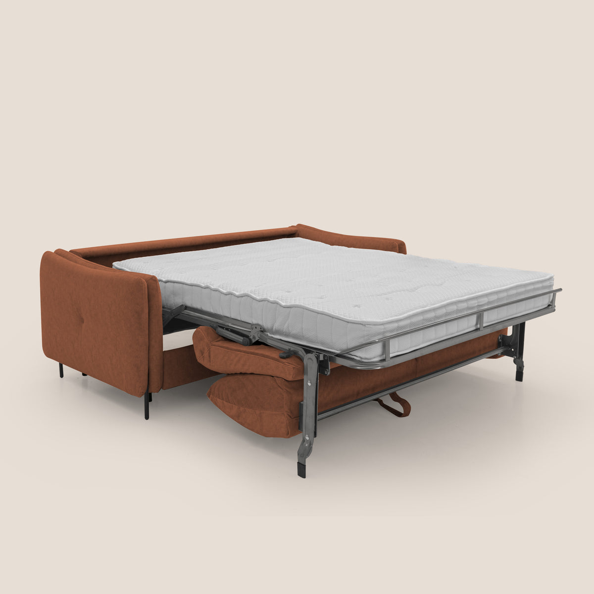 Gregory Divano letto con materasso h18 cm in microfibra effetto velluto impermeabile T09 ruggine - divitt.sbs