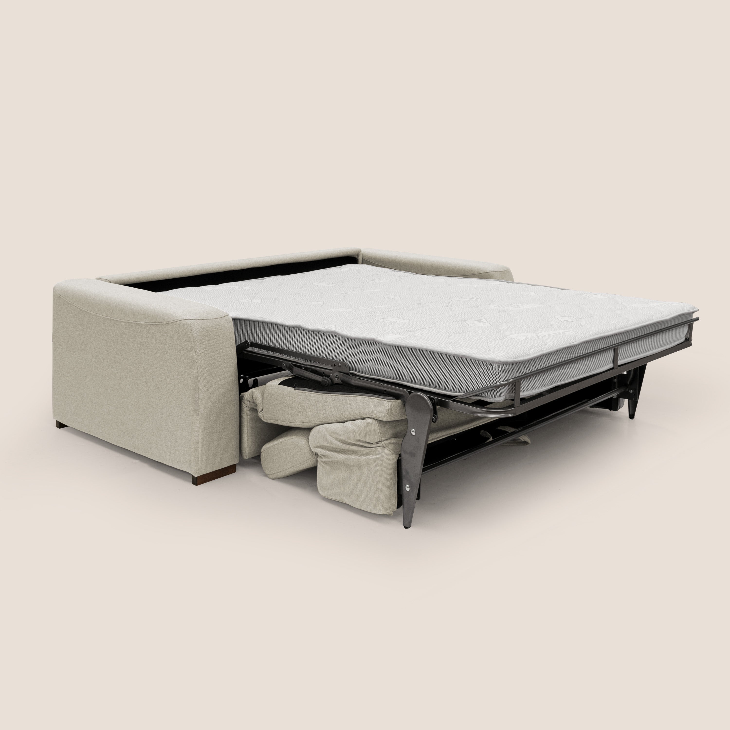Poseidon divano letto + relax elettrico in tessuto smacchiabile impermeabile T05 panna - divitt.sbs