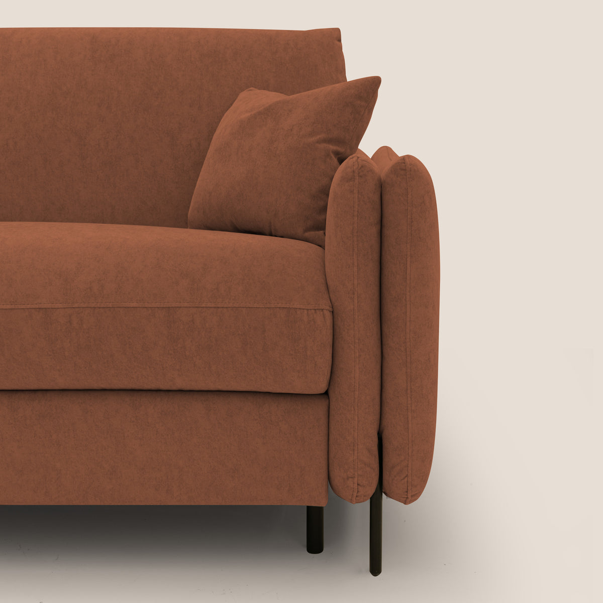 Gregory Divano letto con materasso h18 cm in microfibra effetto velluto impermeabile T09 ruggine - divitt.sbs