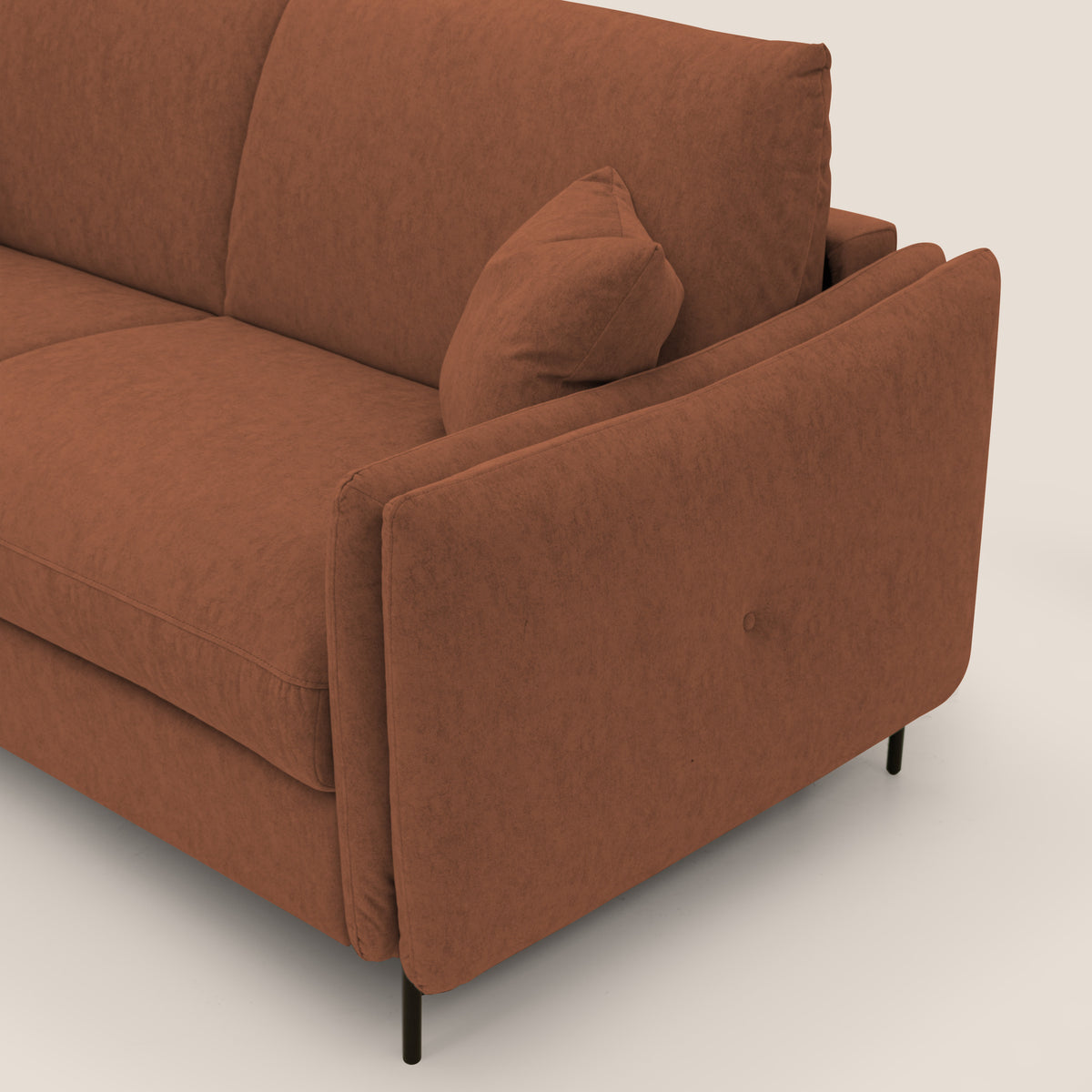 Gregory Divano letto con materasso h18 cm in microfibra effetto velluto impermeabile T09 ruggine - divitt.sbs