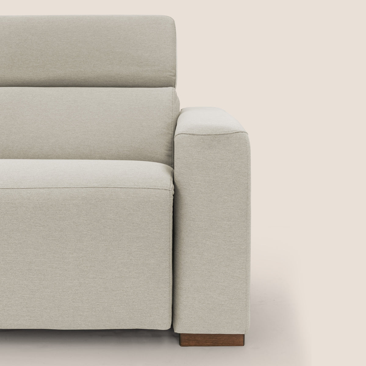 Poseidon divano letto + relax elettrico in tessuto smacchiabile impermeabile T05 panna - divitt.sbs