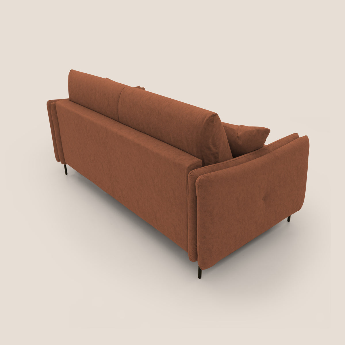 Gregory Divano letto con materasso h18 cm in microfibra effetto velluto impermeabile T09 ruggine - divitt.sbs