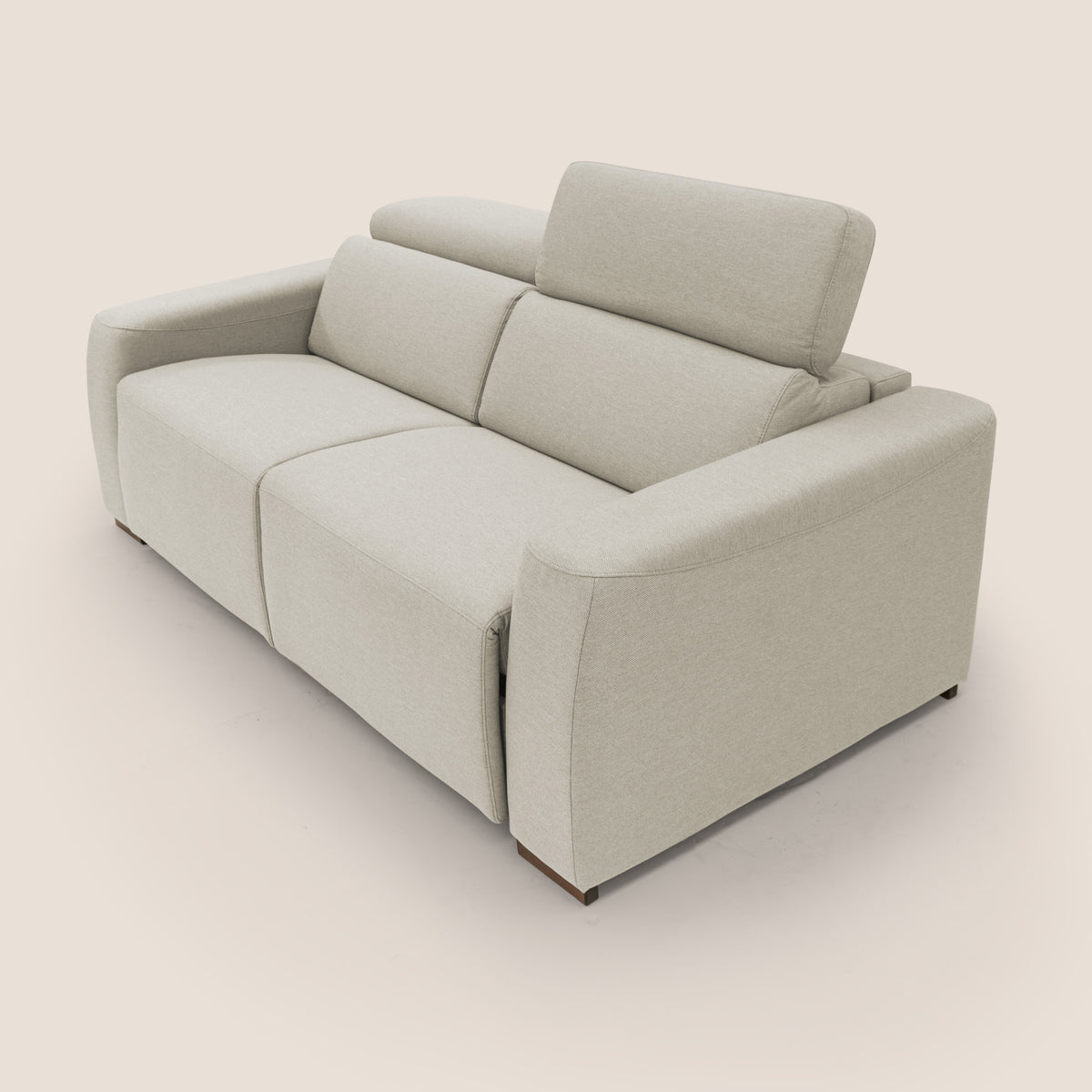 Poseidon divano letto + relax elettrico in tessuto smacchiabile impermeabile T05 panna - divitt.sbs