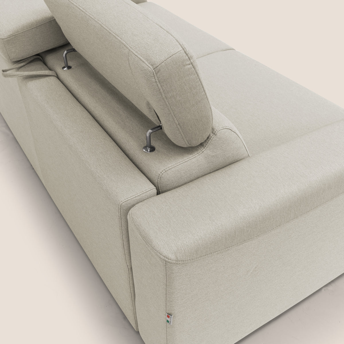 Poseidon divano letto + relax elettrico in tessuto smacchiabile impermeabile T05 panna - divitt.sbs