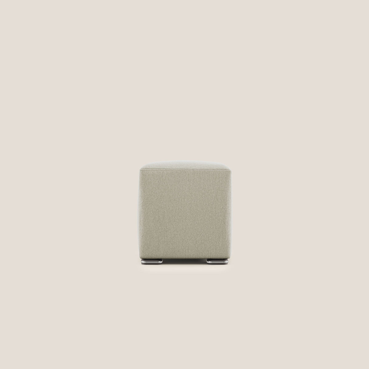 Cube pouf in tessuto morbido smacchiabile T05 panna - divitt.sbs