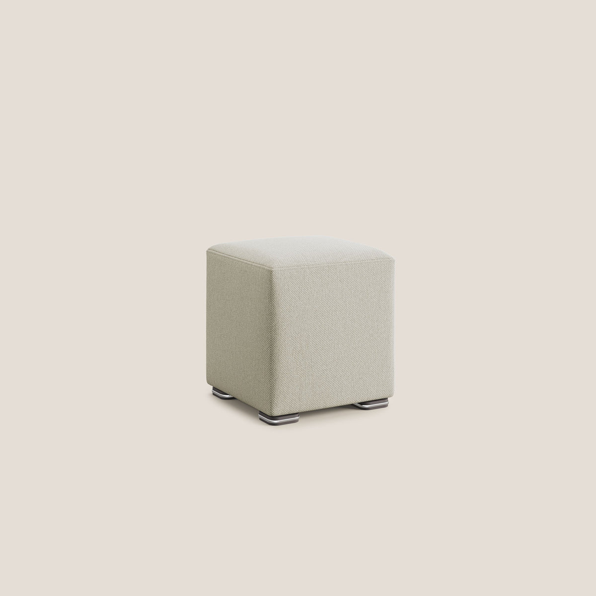 Cube pouf in tessuto morbido smacchiabile T05 beige - divitt.sbs