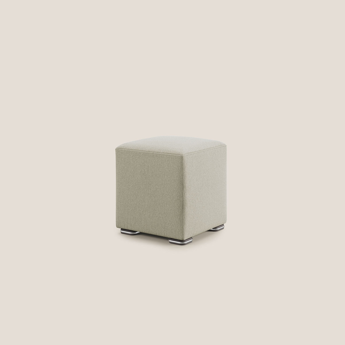 Cube pouf in tessuto morbido smacchiabile T05 beige - divitt.sbs