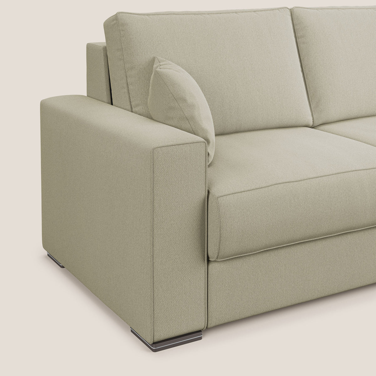 Dream Divano letto angolare in tessuto smacchiabile T05 panna - divitt.sbs