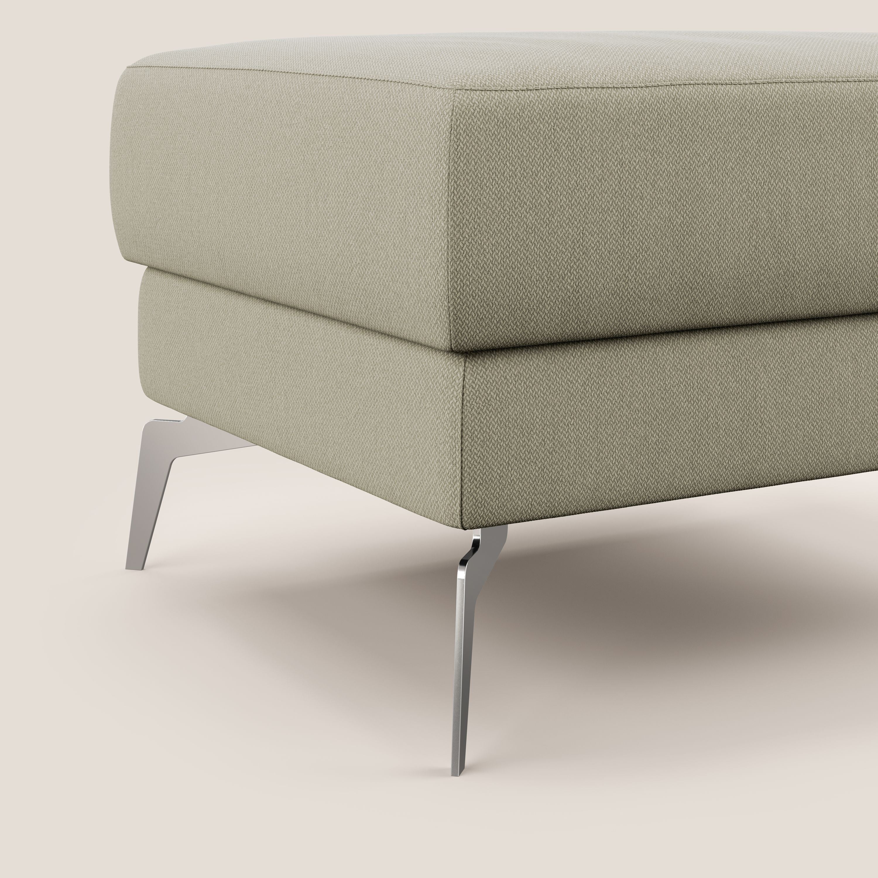 Star Pouf con piedini alti in tessuto smacchiabile T05 panna - divitt.sbs