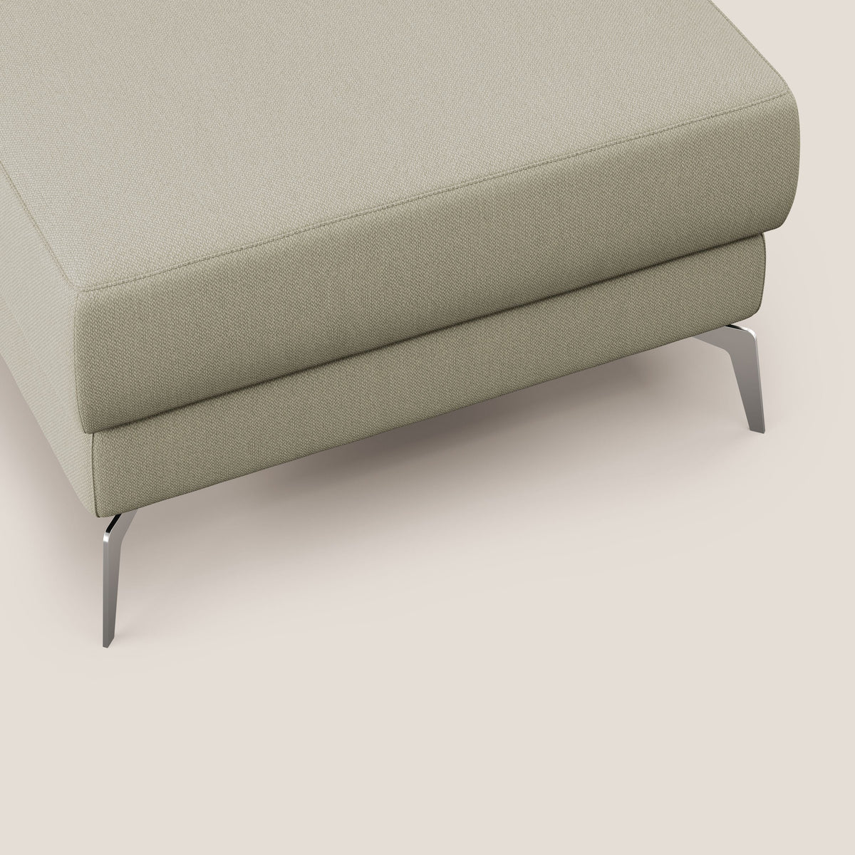 Star Pouf con piedini alti in tessuto smacchiabile T05 panna - divitt.sbs