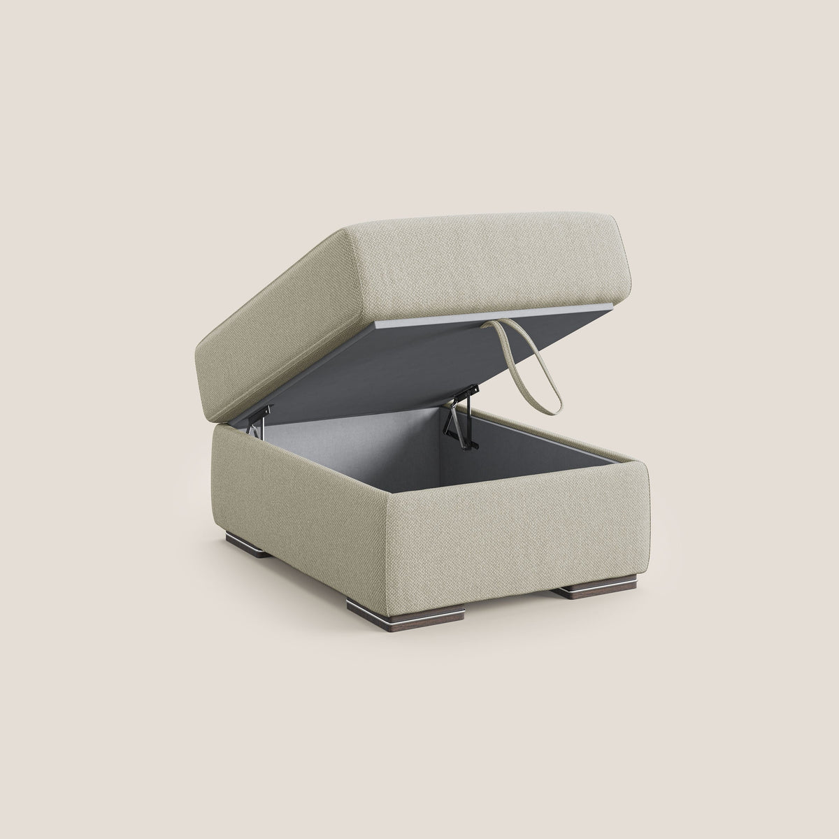 Sun pouf apribile contenitore in tessuto smacchiabile ad acqua T05 panna - divitt.sbs