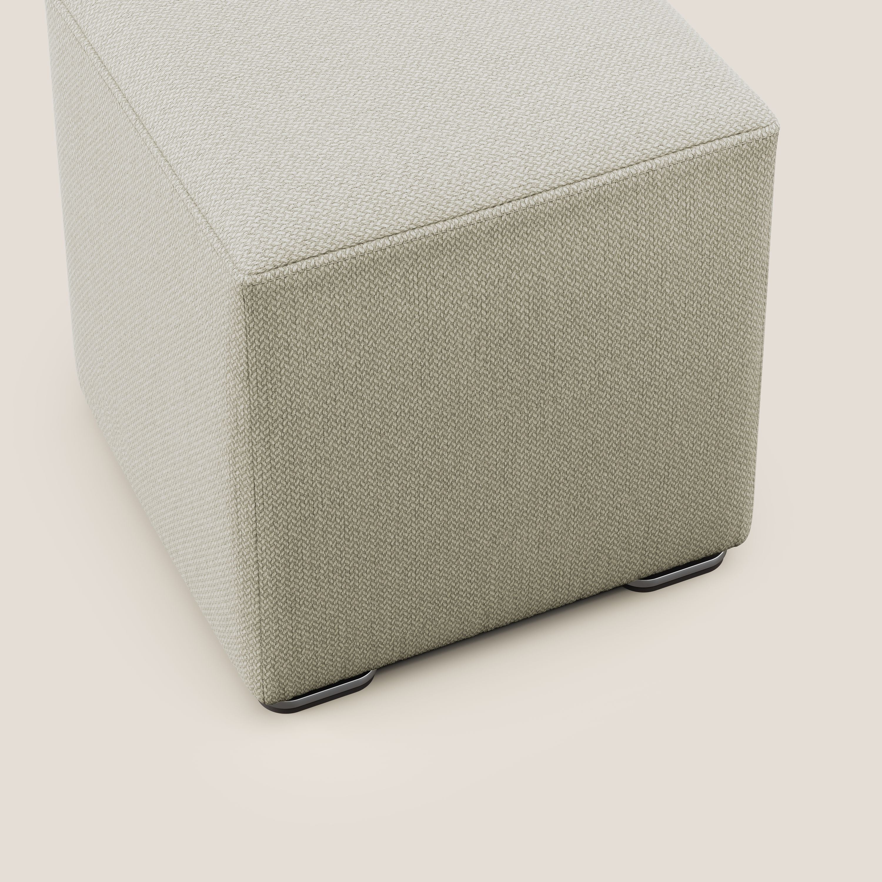 Cube pouf in tessuto morbido smacchiabile T05 panna - divitt.sbs