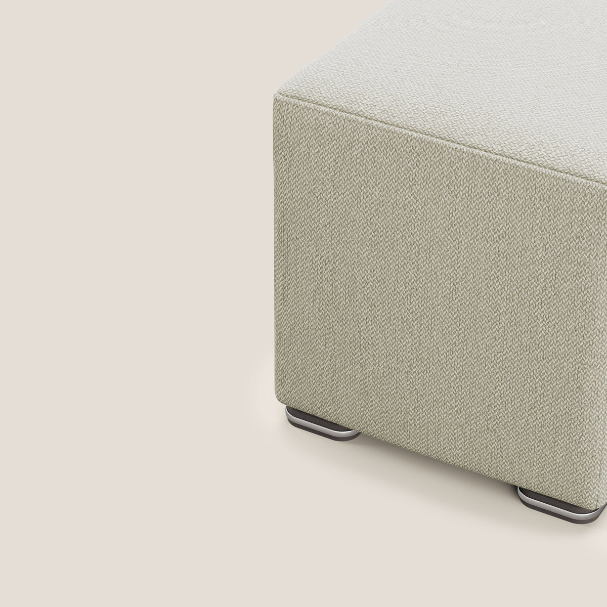 Cube pouf in tessuto morbido smacchiabile T05 beige - divitt.sbs