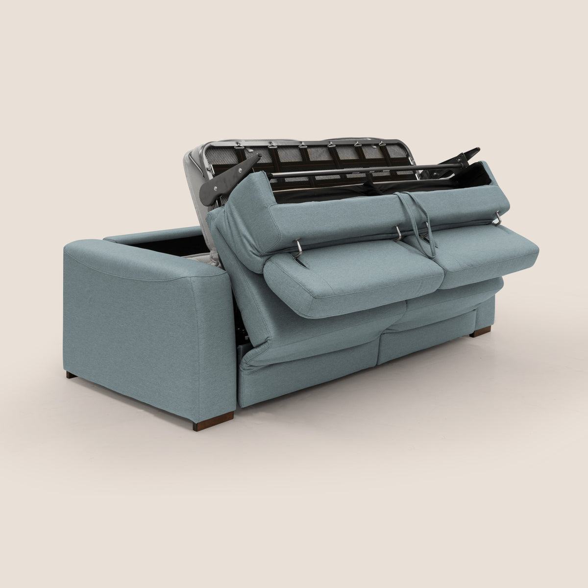 Poseidon divano letto + relax elettrico in tessuto smacchiabile impermeabile T05 carta da zucchero - divitt.sbs