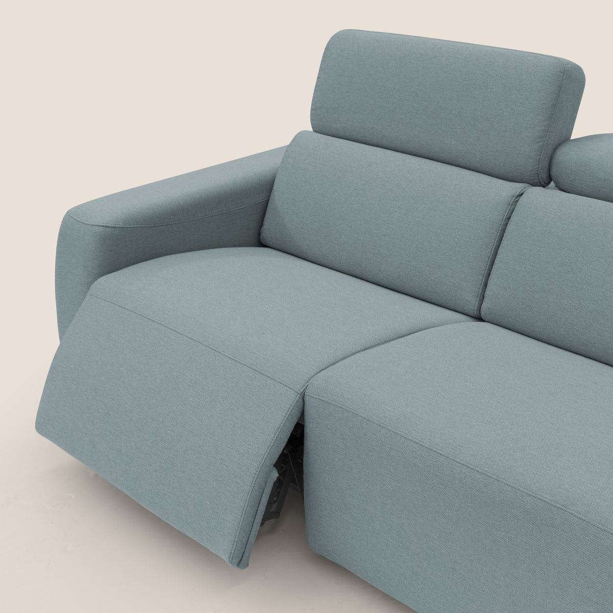 Poseidon divano letto + relax elettrico in tessuto smacchiabile impermeabile T05 carta da zucchero - divitt.sbs