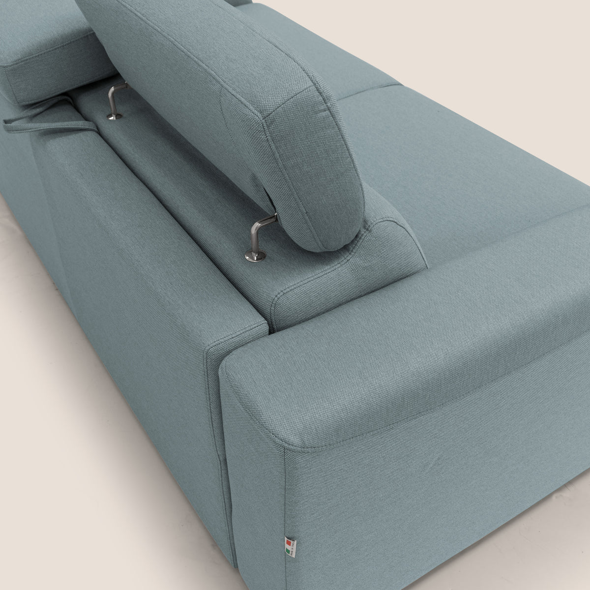 Poseidon divano letto + relax elettrico in tessuto smacchiabile impermeabile T05 carta da zucchero - divitt.sbs