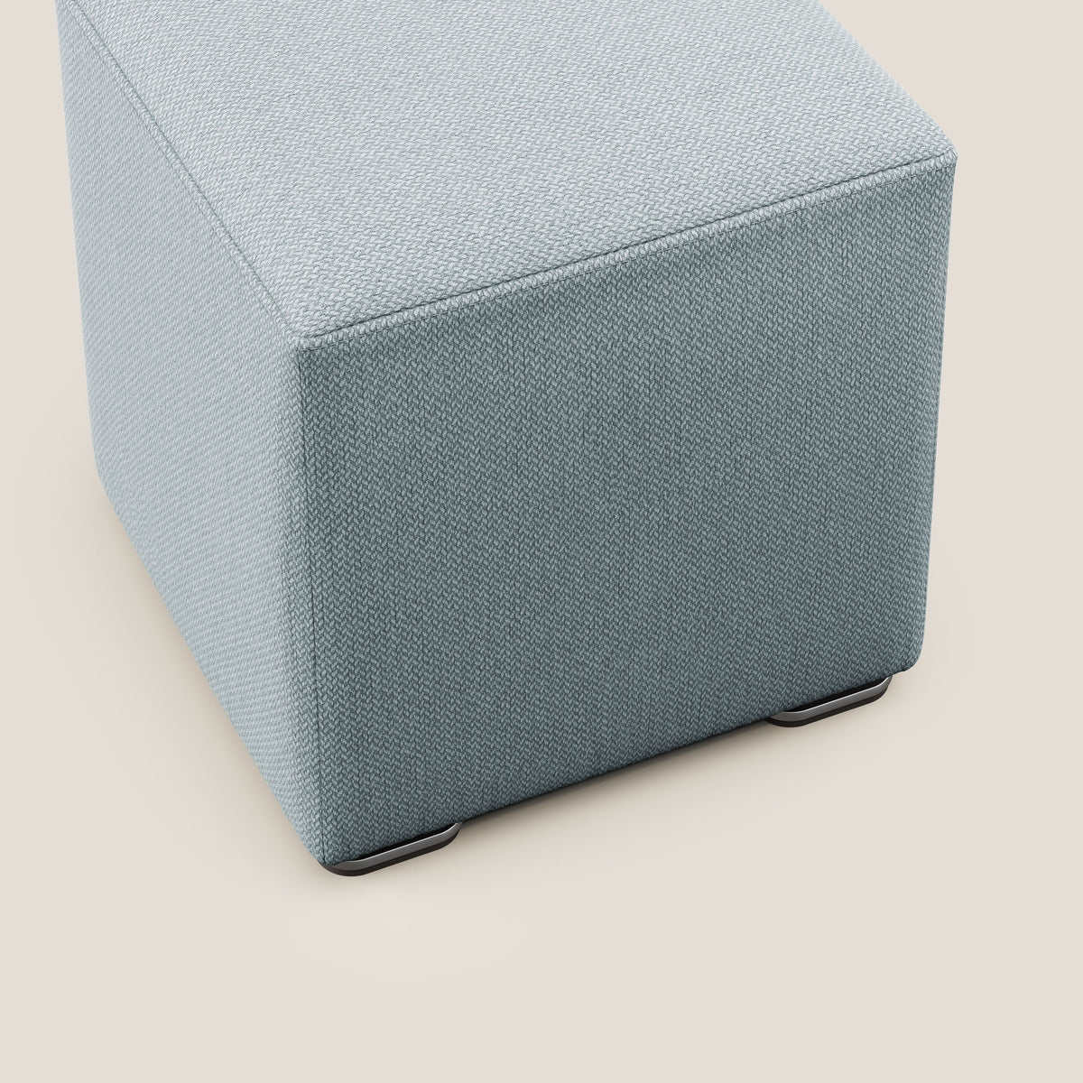Cube pouf in tessuto morbido smacchiabile T05 carta da zucchero - divitt.sbs